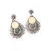 Silver Stone Earrings - Uhani - $45.00  ~ 38.65€