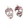 Leopard Print Skull Earrings - Uhani - $16.00  ~ 13.74€