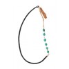 Leather & Turquoise Necklace - Naszyjniki - $232.00  ~ 199.26€