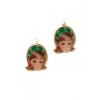 Green Blond Doll Earrings - Earrings - $78.00 