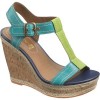 Hush-Puppies - Renown T Strap (Blue) - Wedges - £59.95  ~ $78.88