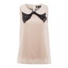 Cathy Nude Collared top with embellished bow by Cutie - Top - £24.00  ~ 27.12€