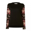 Dorothea Black Black floral print sleeve jumper by Lavish Alice - Long sleeves t-shirts - £36.00  ~ $47.37