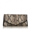 Fiorella Black Snake print envelope clutch - Hand bag - £18.00  ~ $23.68