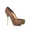 Jema Gold Metal cigarette heel court shoe - Klassische Schuhe - £40.00  ~ 45.20€