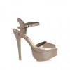 Diora Taupe Platform peep toe sandal - Sandals - £40.00  ~ $52.63
