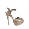 Diora Taupe Platform peep toe sandal - Sandals - £40.00 