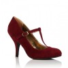 Delica Burgundy T bar mid heel court - Classic shoes & Pumps - £35.00  ~ $46.05