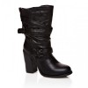 Frances Black Double strap block heel boot - Boots - £45.00  ~ $59.21
