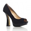 Oliza Black Flared heel peep toe court - Klasične cipele - £40.00  ~ 334,34kn