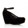 Luna Black Ankle strap wedge - Wedges - £38.00  ~ $50.00