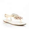 Blossom Beige Corsage detail flat sandal - Sandals - £25.00 