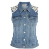 Lace Denim Gilet - Рубашки - короткие - $65.00  ~ 55.83€
