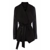 Faux Leather Sleeve Coat - Jacket - coats - $140.00 