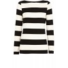 Bold Stripe Curve Neck Long Sleeve Tee - Long sleeves t-shirts - $37.00 