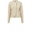Zip Front Faux Leather Collarless Jacket - Jacket - coats - $96.00 