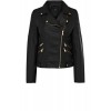 Gold Trim Pu Biker - Jacket - coats - $100.00  ~ £76.00
