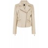 Slash Detail Leather Jacket - Jacket - coats - $290.00 