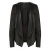 Waterfall Leather Jacket - Jacket - coats - $230.00 