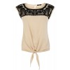 Embroidered Tie Front T-Shirt - Camisola - curta - $60.00  ~ 51.53€