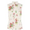 Botanical Print Sleeveless Shirt - Long sleeves shirts - $50.00 