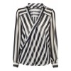 Stripe Wrap Shirt - Long sleeves shirts - $65.00 