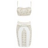 Katya' White Studded Crepe 2 Piece Set - Obleke - £84.99  ~ 96.05€
