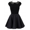 Jordana' Black Leatherette Studded Skater Dress - Dresses - £120.00  ~ $157.89
