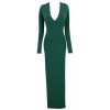 Riley' Evergreen Deep V Double Thigh Split Maxi Dress - Dresses - £104.99 