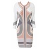 Laurent' Nude, Grey & White Mid Sleeve Bandage Dress - Kleider - £129.99  ~ 146.90€
