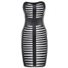 Parker' Grey & Black Leatherette Strapless Bandage Dress - Dresses - £99.99  ~ $131.56