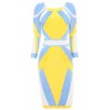 Sabina' Yellow, Blue & White Backless Bandage Dress - Dresses - £99.99  ~ $131.56