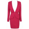 Casey' Raspberry Stretch Crepe Deep V Dress - Dresses - £105.00  ~ $138.16