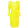 Selena' Yellow Mid Sleeve Bandage Dress - Dresses - £149.99 