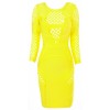 Selena' Yellow Mid Sleeve Bandage Dress - Obleke - £149.99  ~ 169.50€