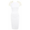 Tatiana' White Studded Shoulder Pencil Dress - 连衣裙 - £130.00  ~ ¥1,146.09