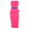 Vix' Pink Studded Strapless Knee Length Dress - ワンピース・ドレス - £115.00  ~ ¥17,030