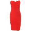 Leyla' Red Strapless Bandage Dress - Dresses - £100.00 