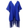 Lola' Cobalt Blue Fringed Beach Kaftan - Vestiti - £55.00  ~ 62.16€