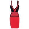 Zoe' Red & Black Cut Out Bandage Dress - Dresses - £120.00  ~ $157.89