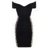 Adara' Black & Lace Off The Shoulder Bandage Dress - Dresses - £115.00  ~ $151.31