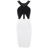 Hannah' Black & White Cut Out Crystal Bandage Dress - Dresses - £119.99 