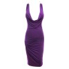 Brogan' Plum Stretch Jersey Drape Dress - Vestidos - £115.00  ~ 129.96€