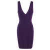 Jenna' Purple V Neck Bandage Dress - Dresses - £100.00  ~ $131.58