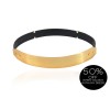 Signature' Gold Metal Black Leather Waist Belt - Gürtel - £39.99  ~ 45.19€