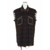 ノースリーブスタッズチェックシャツ - Vests - ¥9,555  ~ $84.90