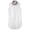 Pili ノースリーブシャツ ホワイト×ナチュラル - Camicie (corte) - ¥25,200  ~ 192.31€