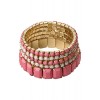 αA 【再入荷】ビジュー２連ブレスレット ピンク×ホワイト - Bracelets - ¥4,200  ~ £28.36