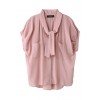 ボウタイブラウス アッシュピンク - 半袖衫/女式衬衫 - ¥17,850  ~ ¥1,062.66