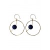 センターストーンフープピアス ブルー - Earrings - ¥5,040  ~ $44.78